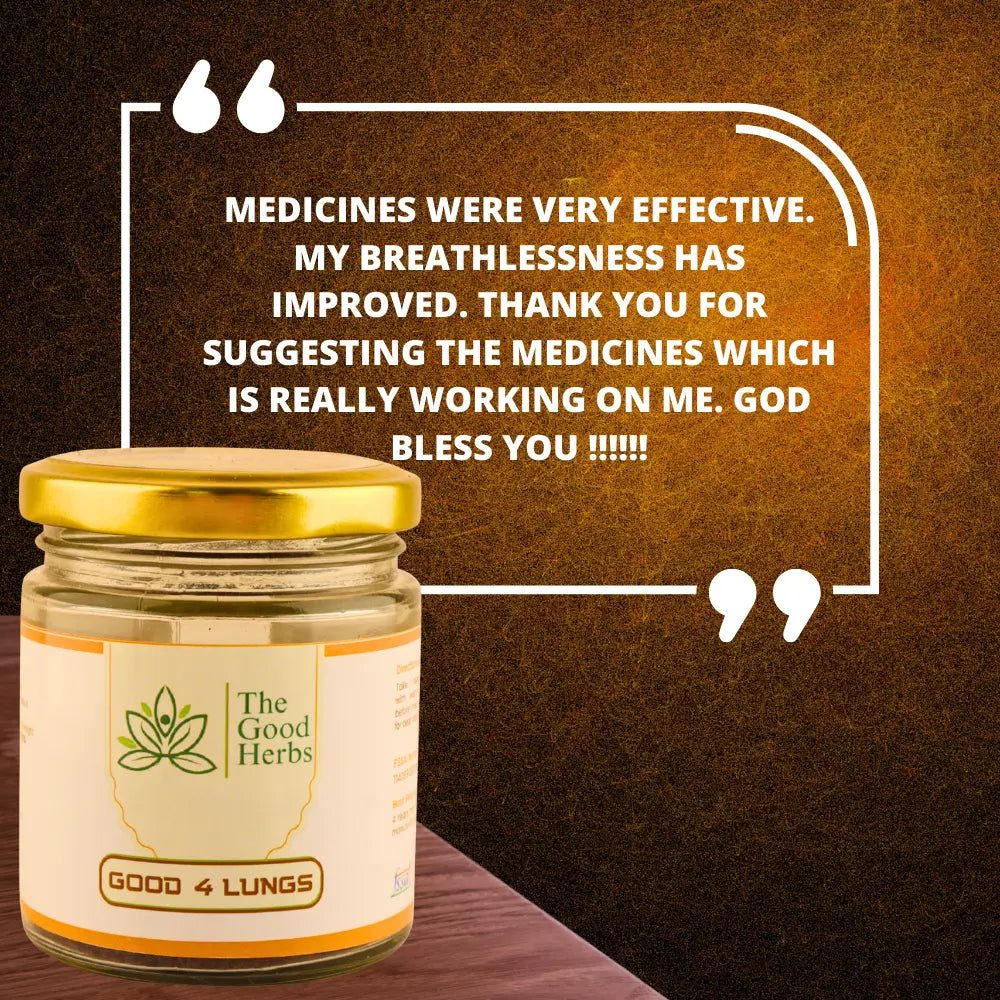 5 star rating testimonial for Good 4 lung, an ayurvedic medicine for asthma and overall lung health